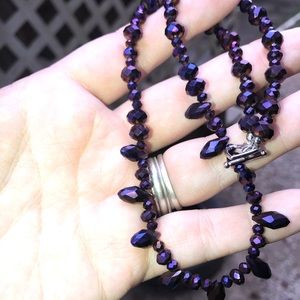 Purple fire polished crystal necklace